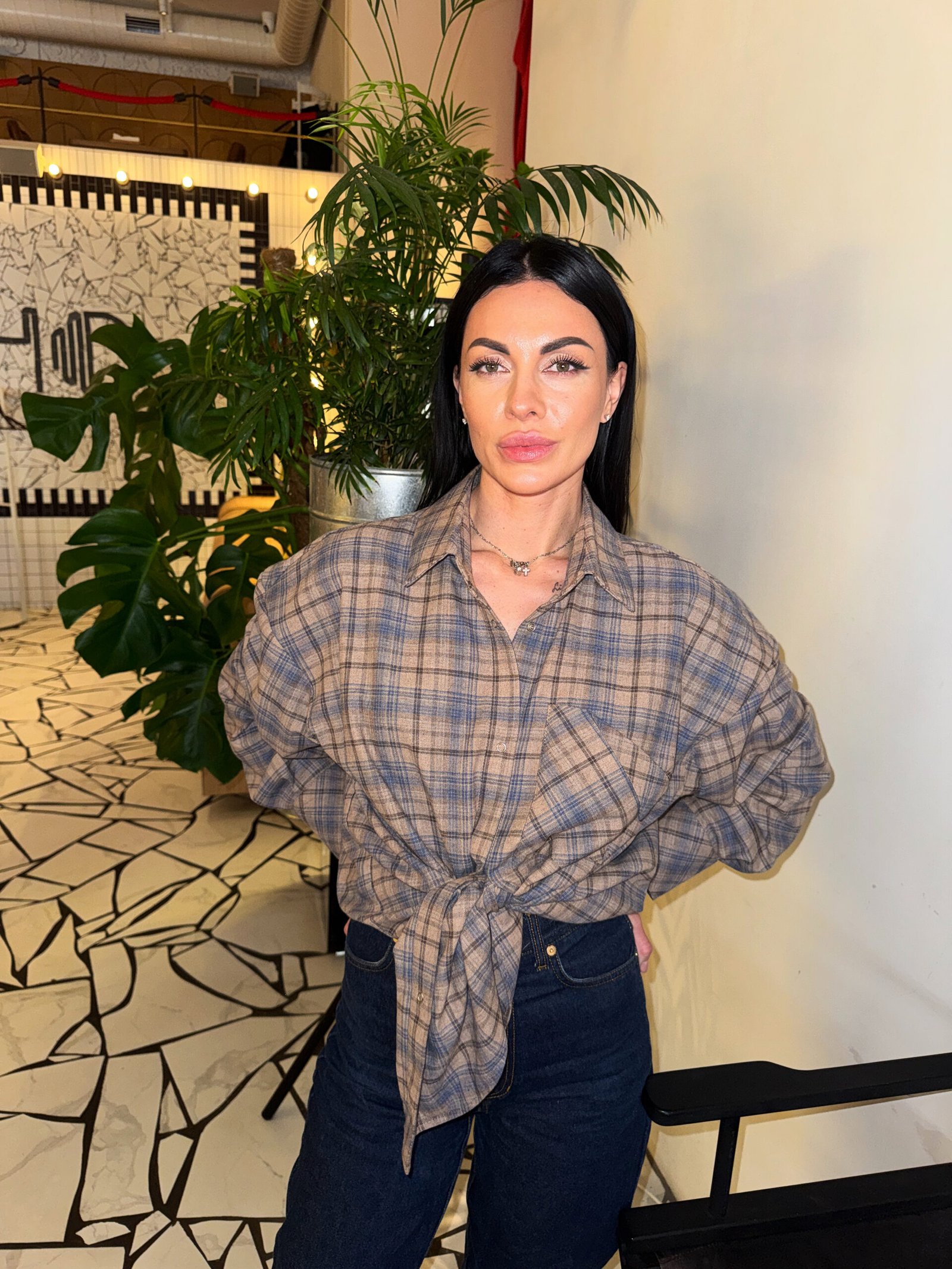 фланелева сорочка з акцентною кишенею