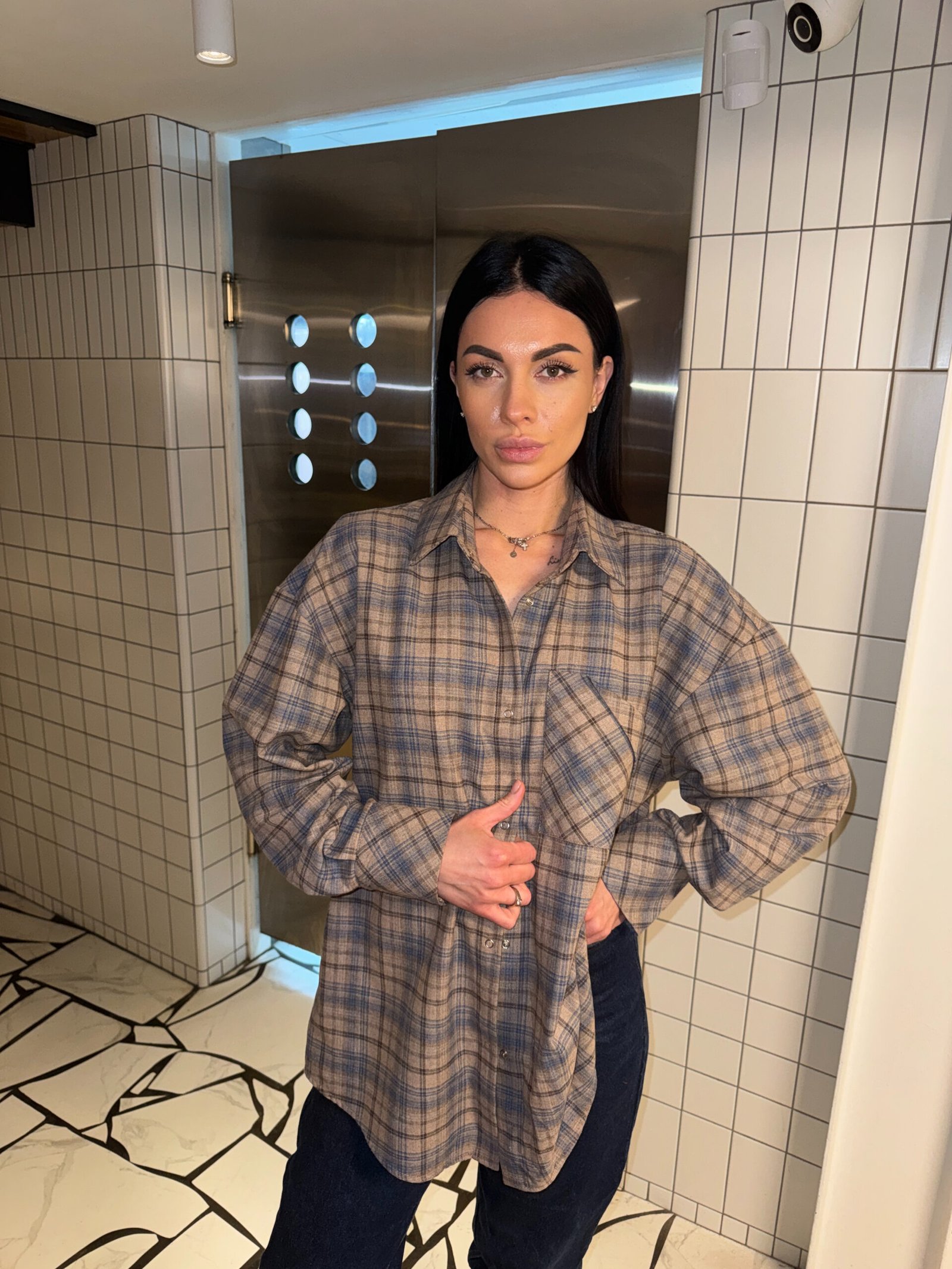 фланелева сорочка з акцентною кишенею