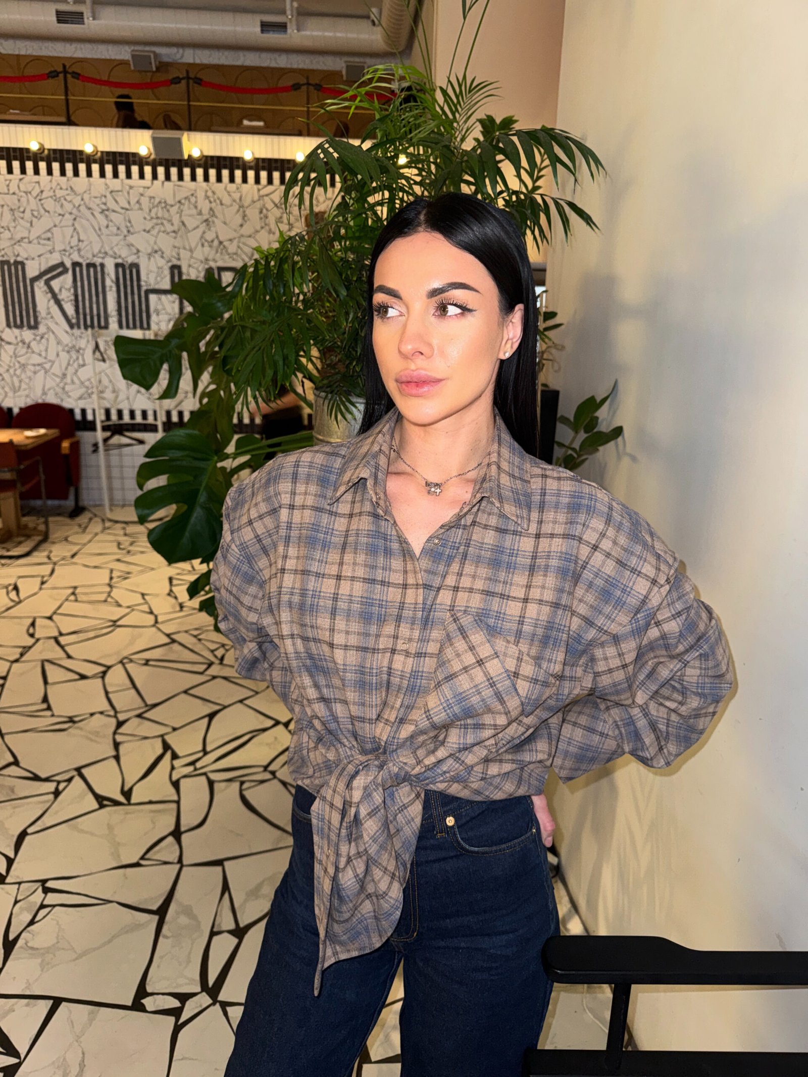 фланелева сорочка з акцентною кишенею