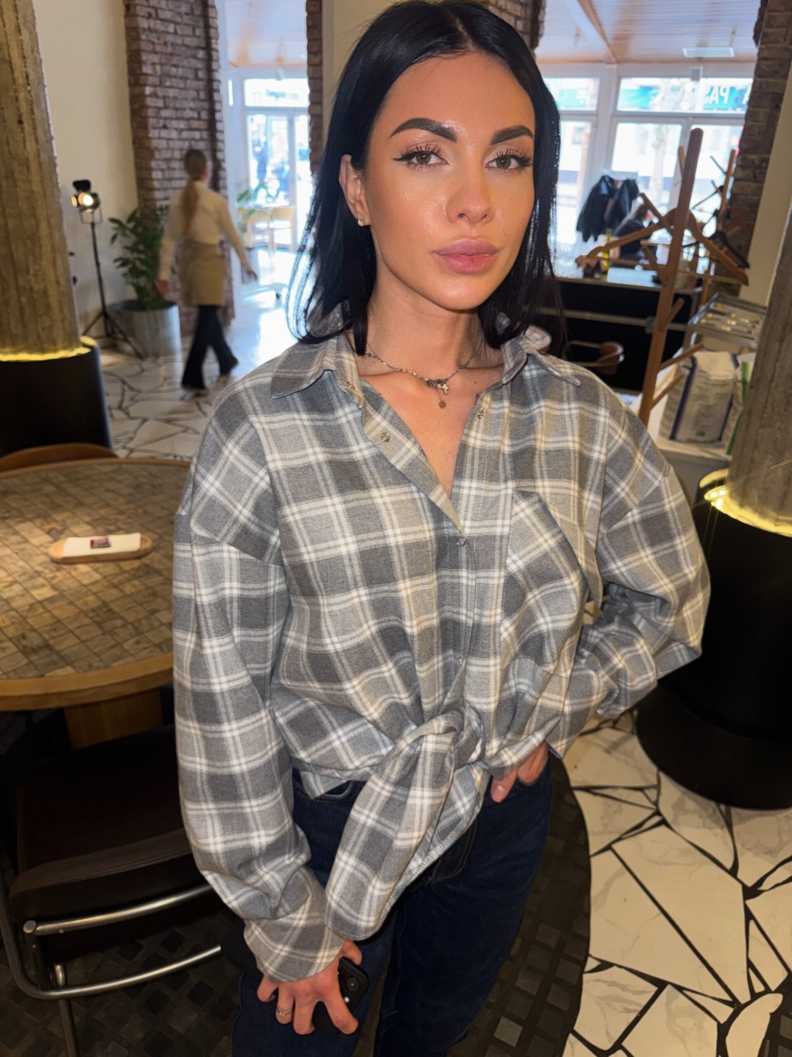 фланелева сорочка з акцентною кишенею