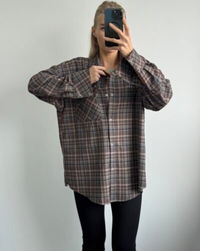 фланелева сорочка з акцентною кишенею