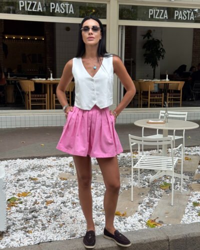 Денім спідниця в ніжно-рожевому кольорі